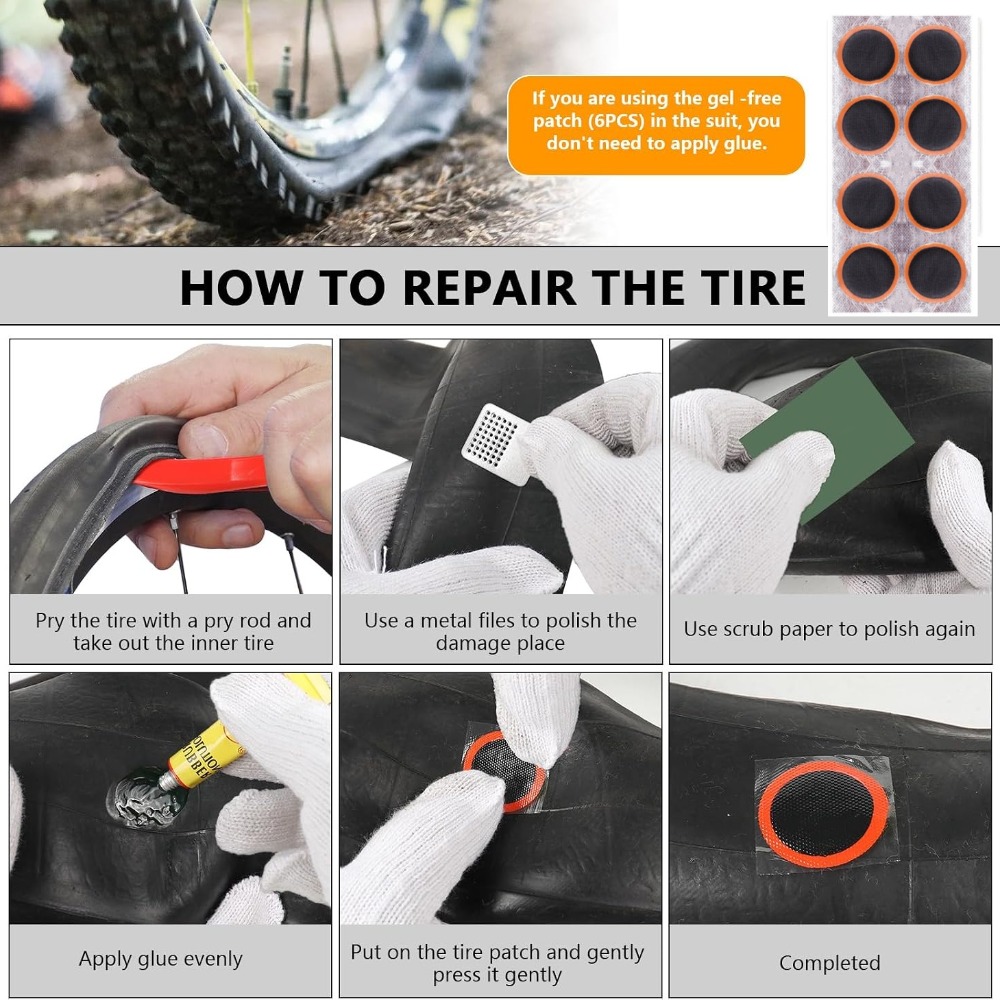 طقم إصلاح إطارات الدراجات، مجم - مراجعة Mountain Biking Tube وسعره